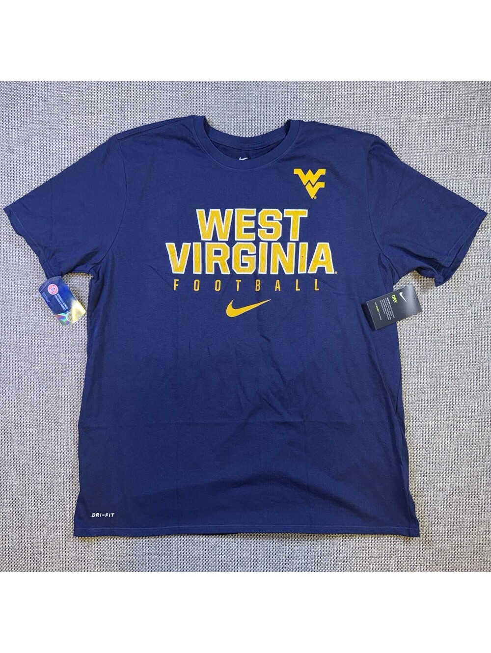 NEW Nike West Virginia Mountaineers Football Shirt Mens 2 X-Large Blue NWT